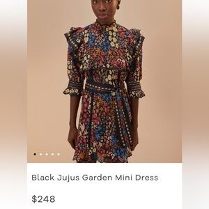 Farm Rio JuJus Garden Black Mini dress NWT